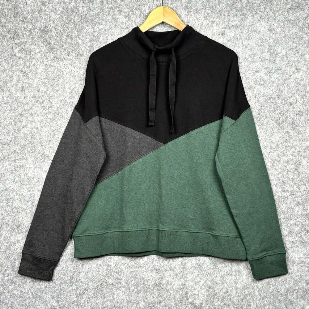 Pact Womens Airplane Colorblock Pullover XL 100% Organic Cotton Layering Sporty